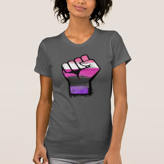 Genderfluid Pride Fist T-Shirt (Front)