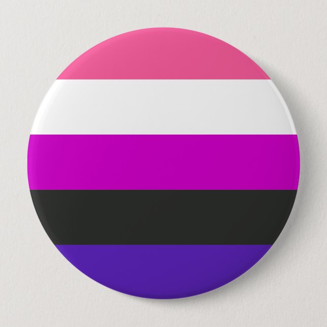 Genderfluid Pride Flag 4 Inch Round Button (Front)