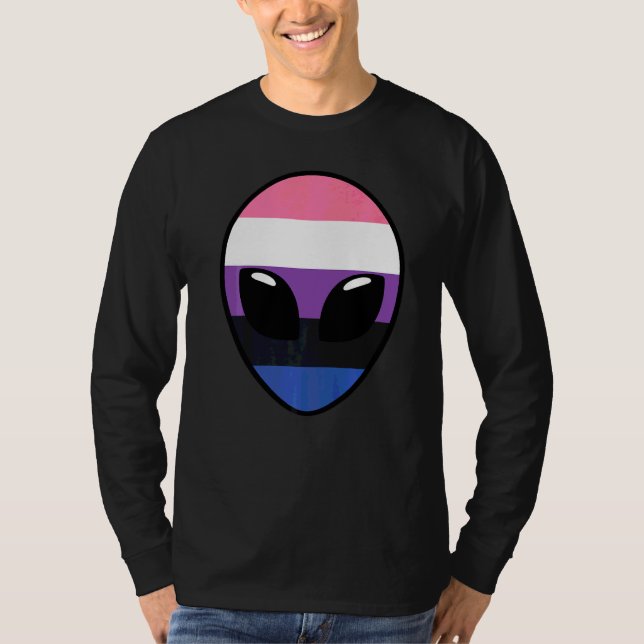 Genderfluid Pride Flag  Alien Genderfluid Flag T-Shirt (Front)
