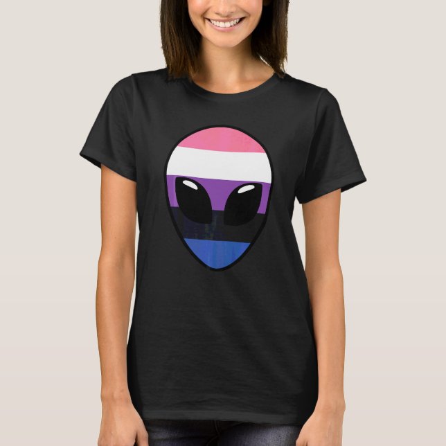 Genderfluid Pride Flag  Alien Genderfluid Flag T-Shirt (Front)