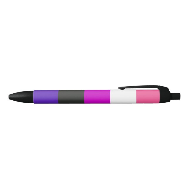 Genderfluid Pride Flag Black Ink Pen (Top)