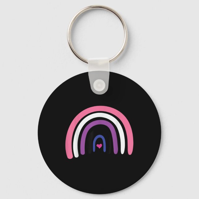 Genderfluid Pride Flag Boho Rainbow _1  Keychain (Front)