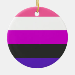 Genderfluid Pride Flag Ceramic Ornament