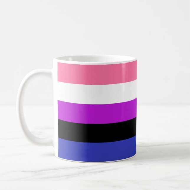 Genderfluid Pride Flag Coffee Mug (Left)