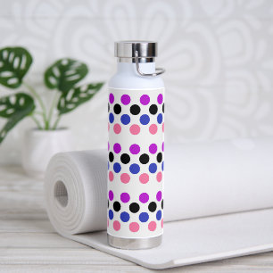 Genderfluid Pride Flag Colours Polkadots Water Bottle