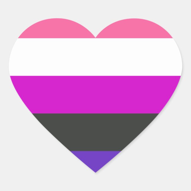 Genderfluid Pride Flag Heart Sticker (Front)