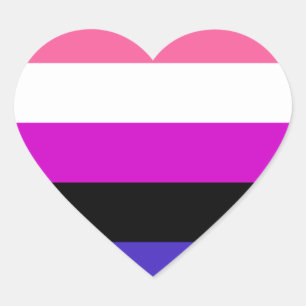 Genderfluid Pride Flag Heart Sticker