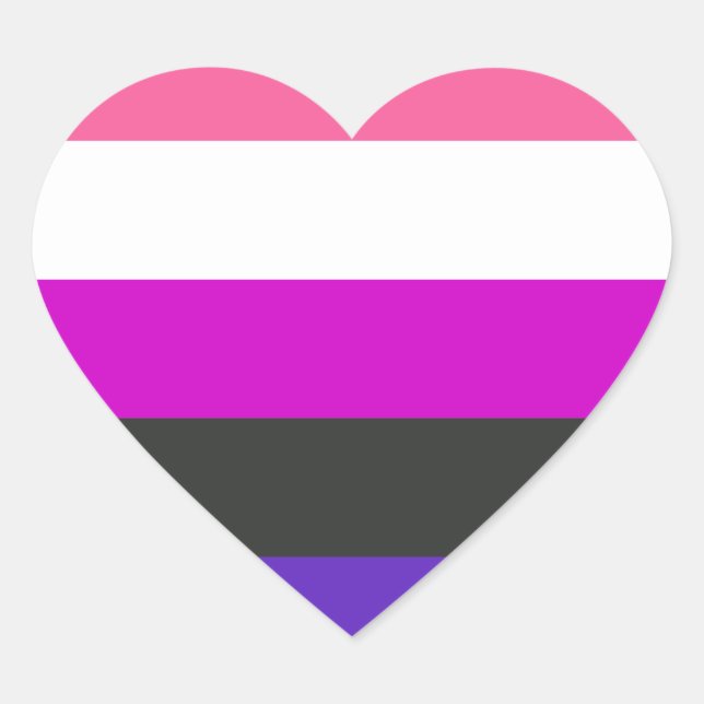Genderfluid Pride Flag Heart Sticker (Front)