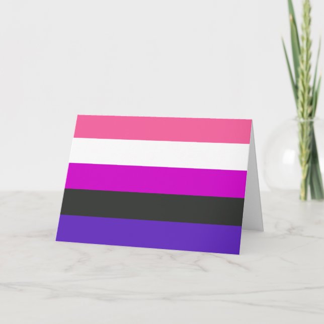 Genderfluid Pride Flag Holiday Card (Front)