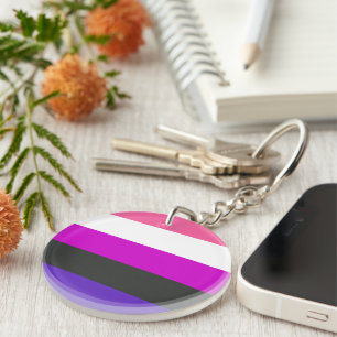 Genderfluid Pride Flag Keychain
