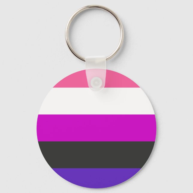 Genderfluid Pride Flag Keychain (Front)