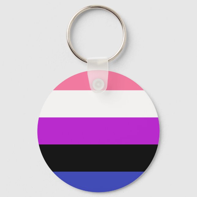 Genderfluid Pride Flag Keychain (Front)