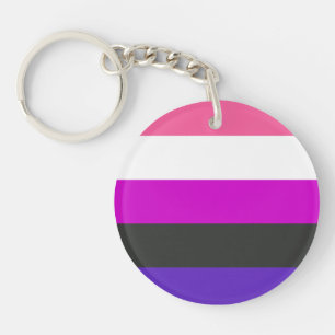 Genderfluid Pride Flag Keychain