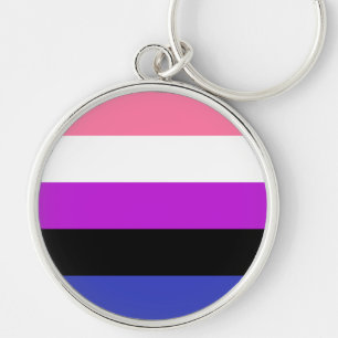 Genderfluid Pride Flag Keychain