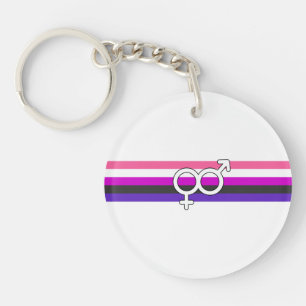Genderfluid Pride Flag Keychain