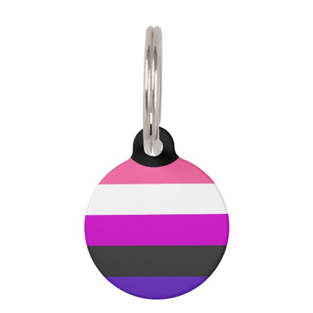 Genderfluid Pride Flag Pet Tag (Front)