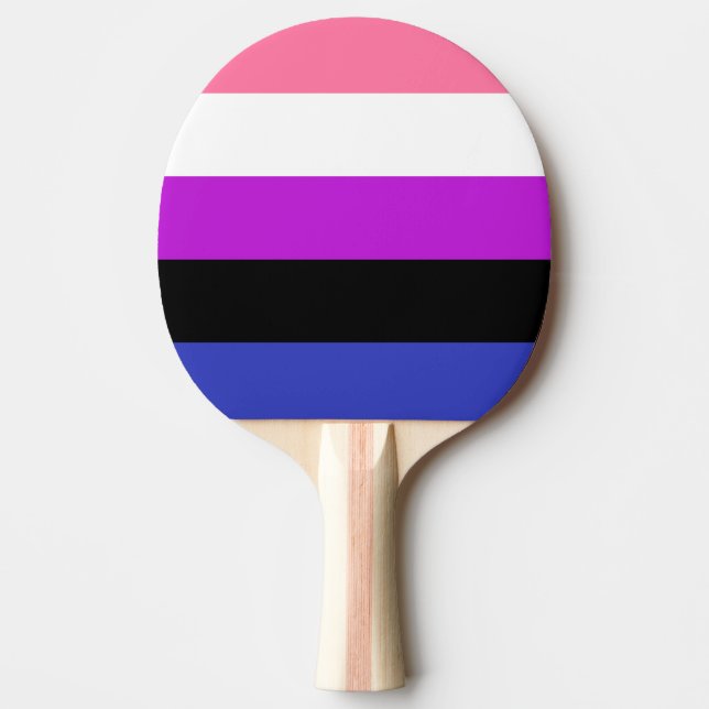 Genderfluid Pride Flag Ping Pong Paddle (Front)