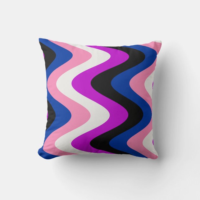 Genderfluid Pride Flag Throw Pillow (Front)
