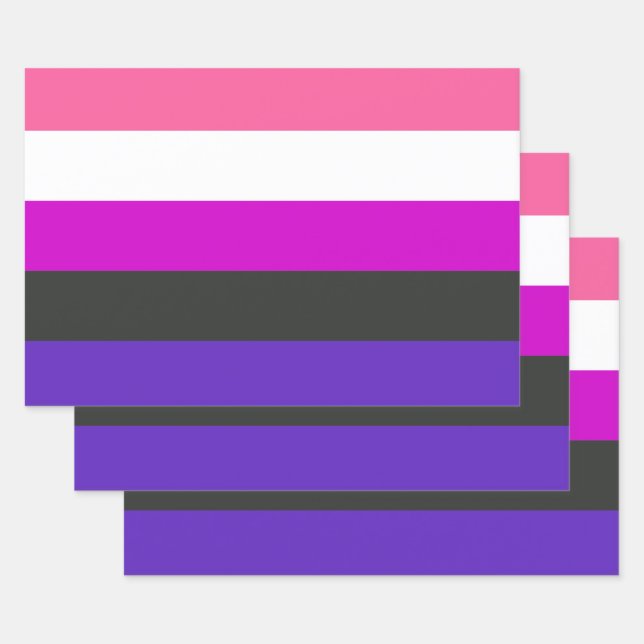 Genderfluid Pride Flag Wrapping Paper Sheet (Set)