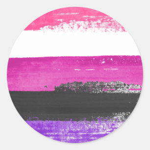 Genderfluid Pride Paint Classic Round Sticker