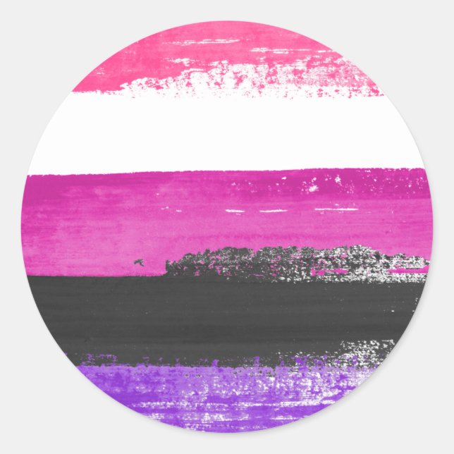 Genderfluid Pride Paint Classic Round Sticker (Front)