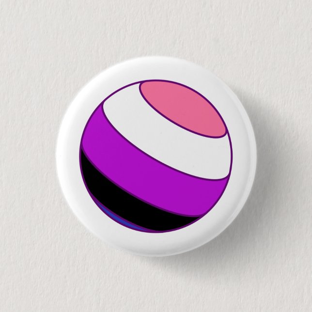 Genderfluid Pride Sphere 1 Inch Round Button (Front)