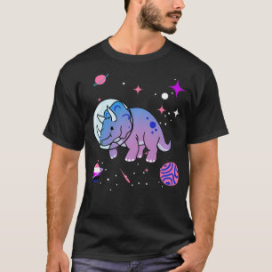 Genderfluid Triceratops In Space Genderfluid Pride T-Shirt