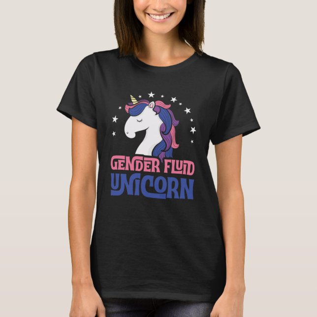 Genderfluid Unicorn Majestic Trendy Cute Gender No T-Shirt (Front)
