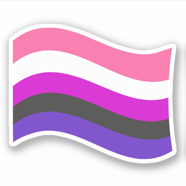 Genderfluid Waving Flag Sticker (Front)