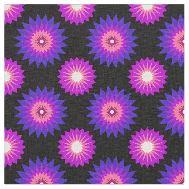 Genderfluidity pride colors /black flower pattern fabric (Close Up)