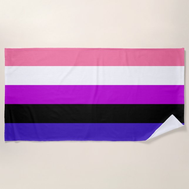 Genderfluidity Pride flag Beach Towel (Front)