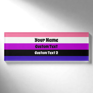 Genderfluidity  pride flag name tag
