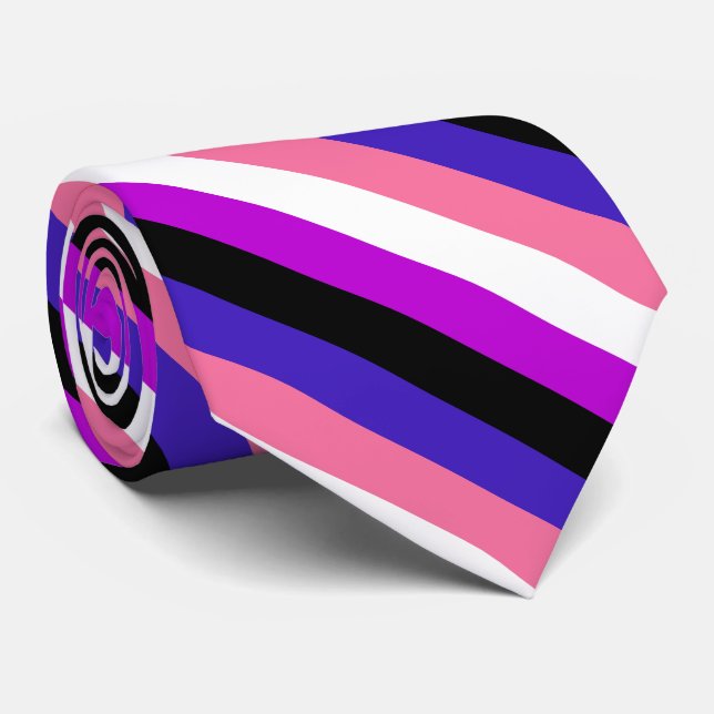 Genderfluidity Pride flag Tie (Rolled)
