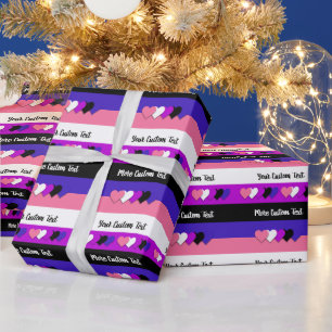 Genderfluidity pride flag with text wrapping paper