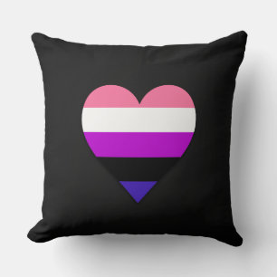 Genderfluidity pride heart design throw pillow