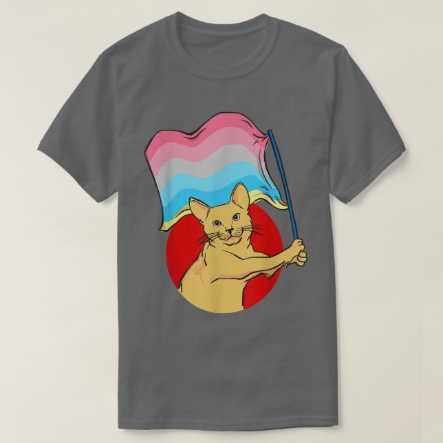 Genderflux Flag Cat - Nonbinary Gender T-Shirt (Design Front)