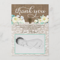 Genderless Baptism thank you card, Boy Girl Twins