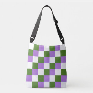 Genderqueer colours chequered pattern crossbody ba bag