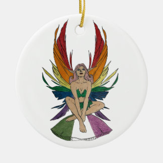Genderqueer Faerie Ceramic Ornament