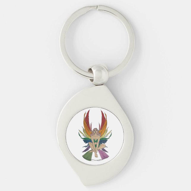 Genderqueer Faerie Keychain (Front)