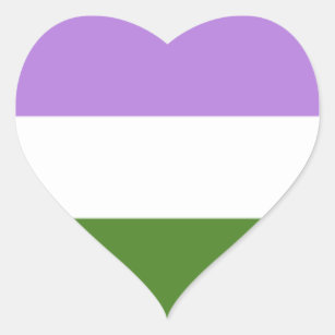 Genderqueer flag heart sticker
