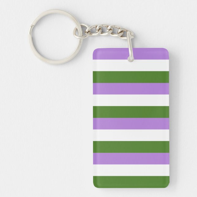 Genderqueer Flag Keychain (Front)