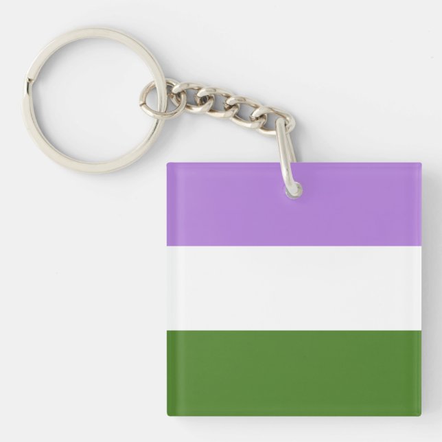 Genderqueer Flag Keychain (Front)