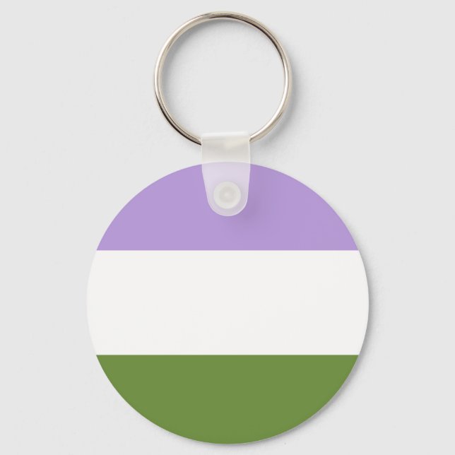 Genderqueer Flag Keyring (Front)