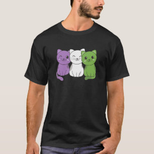 Genderqueer Flag Pride Lgbtq Cats Genderqueer Cat T-Shirt