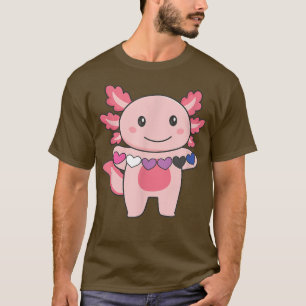 Genderqueer Flag Pride Lgbtq Hearts Pride Axolotl T-Shirt