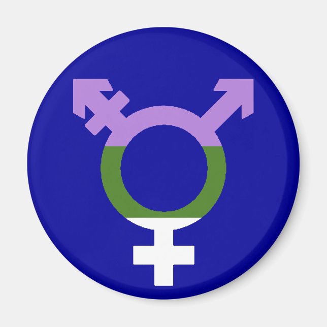 Genderqueer Flag Trans Symbol Magnet (Front)