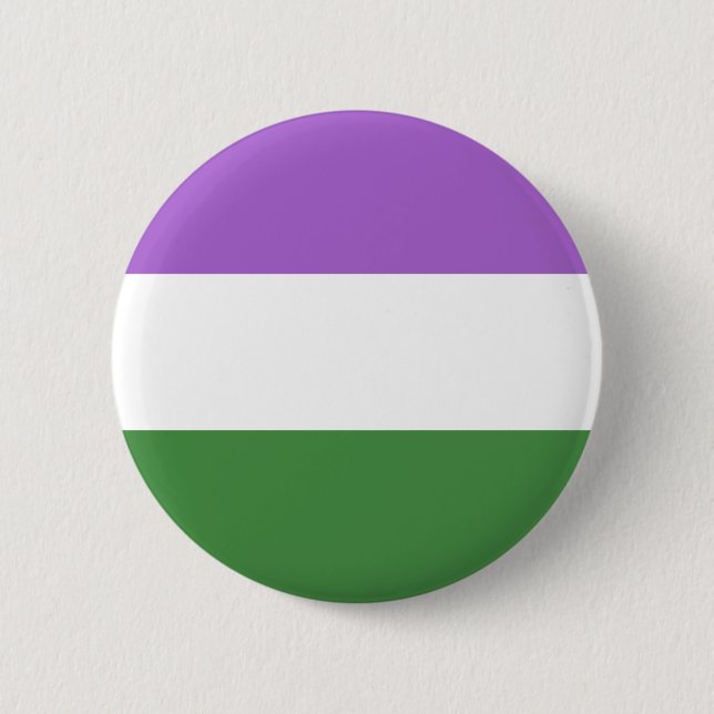 Genderqueer Gender Queer Trans Nonbinary 2 Inch Round Button (Front)