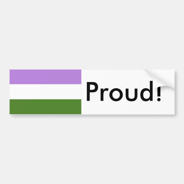 GenderQueer GenderFluid Pride Flag Bumper Sticker (Front)