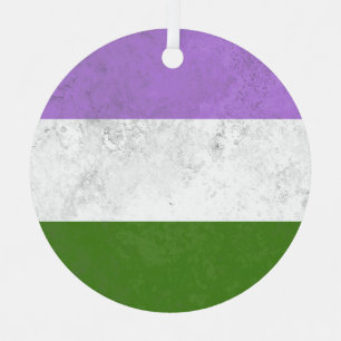 Genderqueer Metal Ornament
